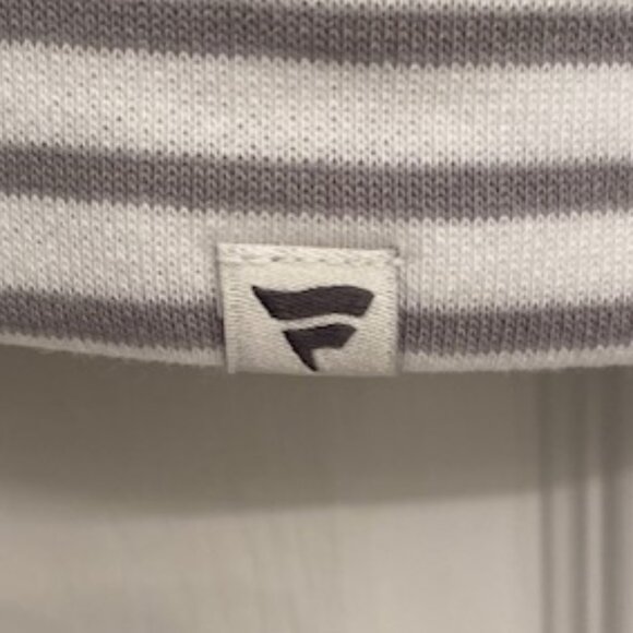 Detroit Lions Fanatics Women's Striped Notch Neck Pullover Hoodie - White/Gray - Picture 6 of 9